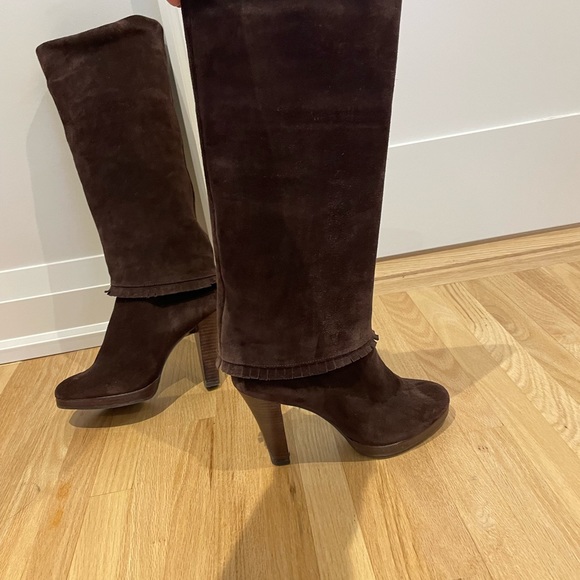 brown suede boots amazing italian made - Picture 3 of 4